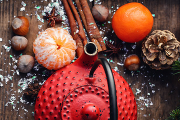 Image showing Cozy winter tea party