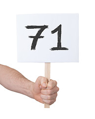 Image showing Sign with a number, 71