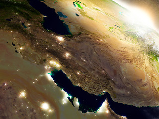 Image showing Iran from space during sunrise