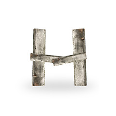 Image showing Wooden letter H