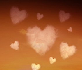 Image showing Heartshaped clouds