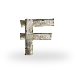 Image showing Wooden letter F