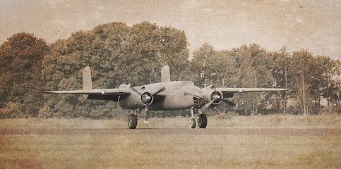 Image showing Unmarked bomber, vintage effect
