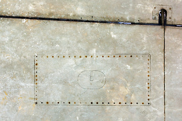 Image showing Piece of aircraft grunge metal background