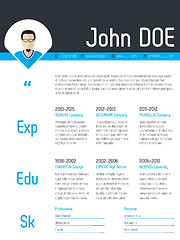 Image showing Modern resume cv template with photo pointer