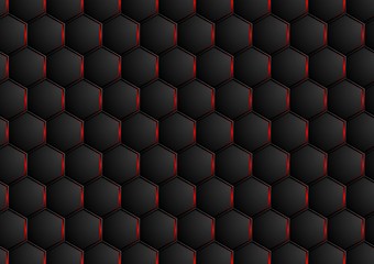 Image showing Dark abstract hexagonal texture design