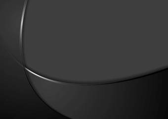 Image showing Abstract smooth black wavy background