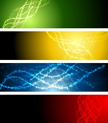 Image showing Abstract shiny sparkling banners