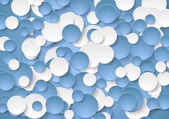 Image showing Abstract geometric blue white circles pattern