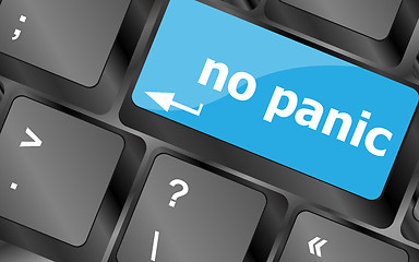 Image showing No panic key on computer keyboard - social concept. Keyboard keys icon button vector