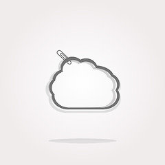 Image showing vector abstract cloud upload icon / button, design element