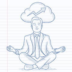 Image showing Peaceful businessman meditating.