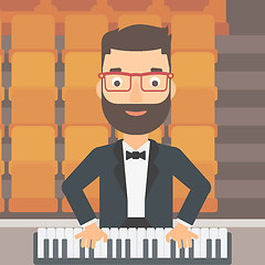 Image showing Musician playing piano.