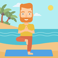 Image showing Man practicing yoga.