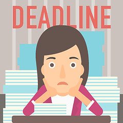 Image showing Woman having problem with deadline.