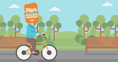 Image showing Man riding bicycle.