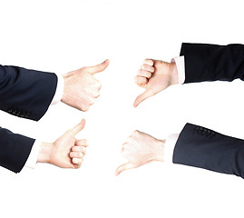 Image showing Business men with thumbs up