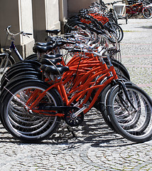 Image showing Parking of Bicycles On Sidewalk