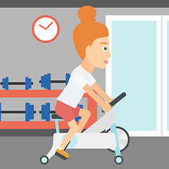 Image showing Woman doing cycling exercise.