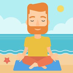 Image showing Man meditating in lotus pose.