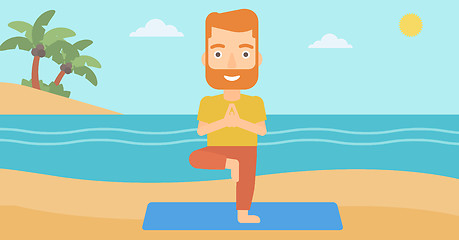 Image showing Man practicing yoga.