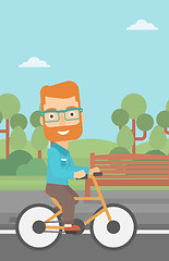 Image showing Man riding bicycle.