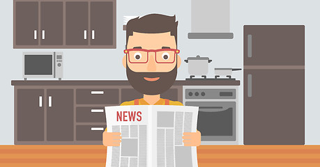 Image showing Man reading newspaper.