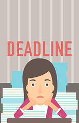 Image showing Woman having problem with deadline.