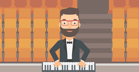 Image showing Musician playing piano.