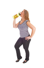 Image showing Workout woman with her water bottle.