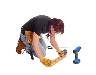 Image showing Woman working with tools.