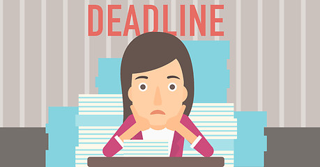 Image showing Woman having problem with deadline.