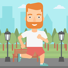 Image showing Sportive man jogging.