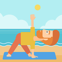 Image showing Man practicing yoga.