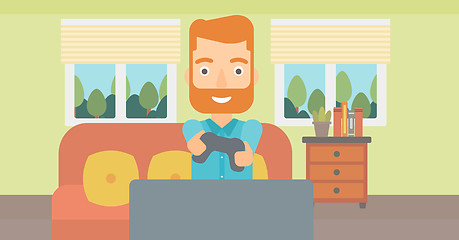 Image showing Man playing video game.