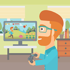 Image showing Man playing video game.