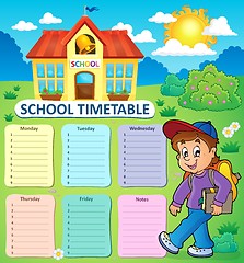 Image showing Weekly school timetable topic 2