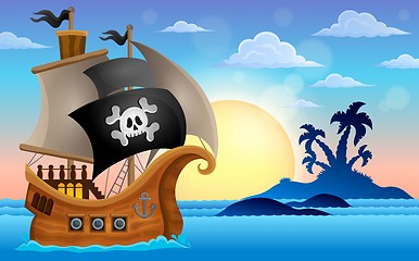 Image showing Pirate ship near small island 4