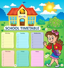 Image showing Weekly school timetable topic 3