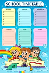 Image showing Weekly school timetable topic 5