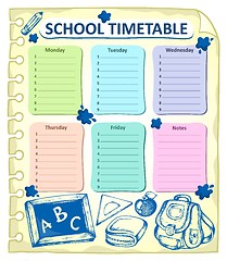 Image showing Weekly school timetable topic 4