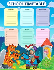 Image showing Weekly school timetable thematics 9