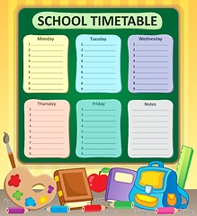 Image showing Weekly school timetable topic 6