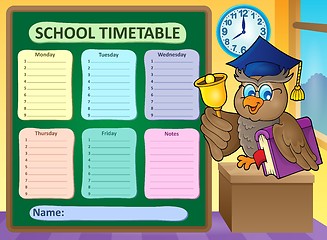 Image showing Weekly school timetable topic 9