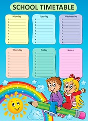 Image showing Weekly school timetable topic 7