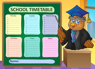 Image showing Weekly school timetable topic 8