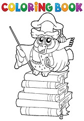 Image showing Coloring book owl teacher theme 2