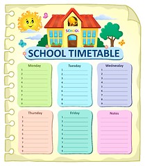 Image showing Weekly school timetable thematics 7