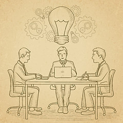Image showing Business team brainstorming.