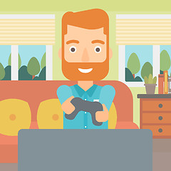 Image showing Man playing video game.